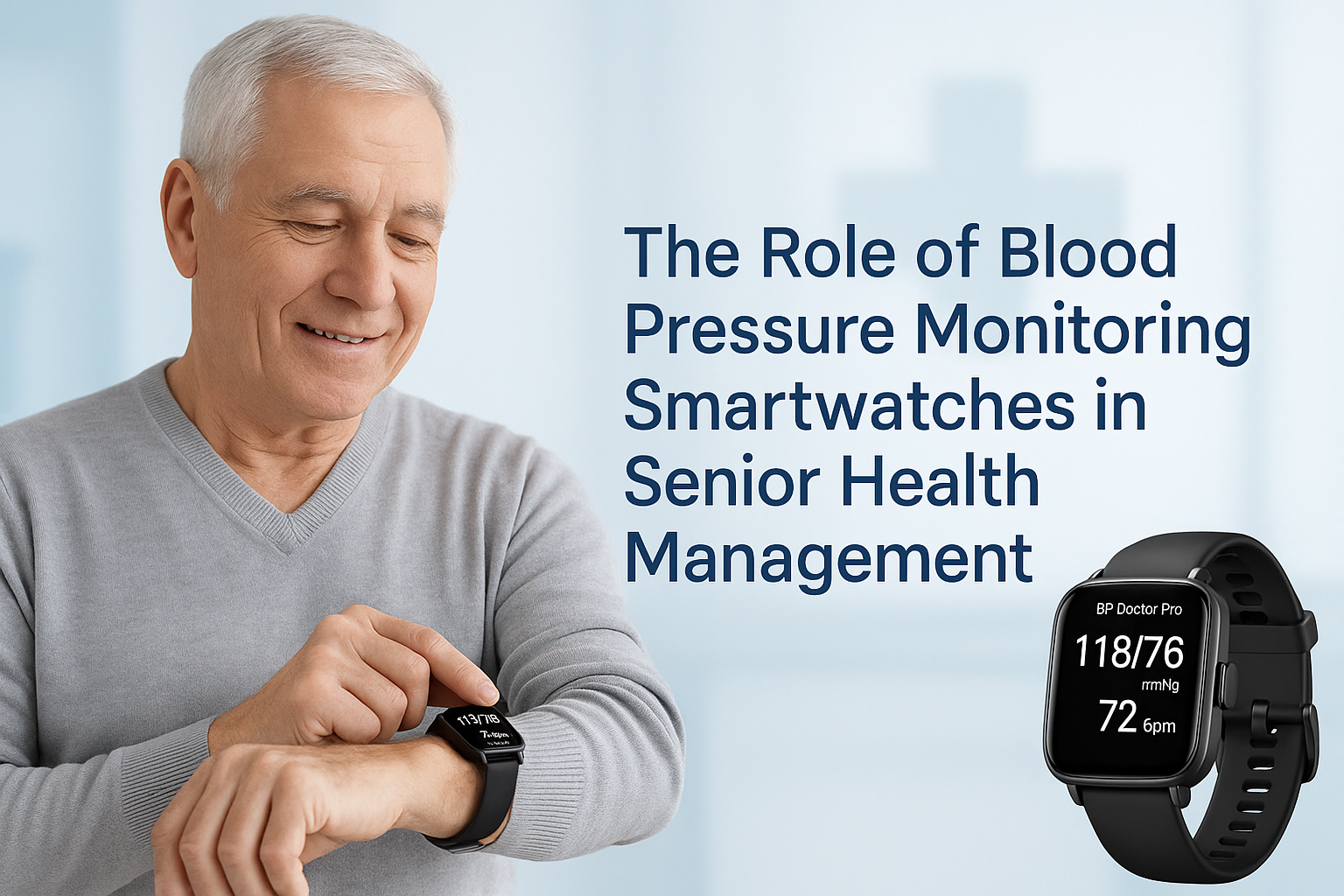 The Role of Blood Pressure Monitoring Smartwatches in Senior Health Management