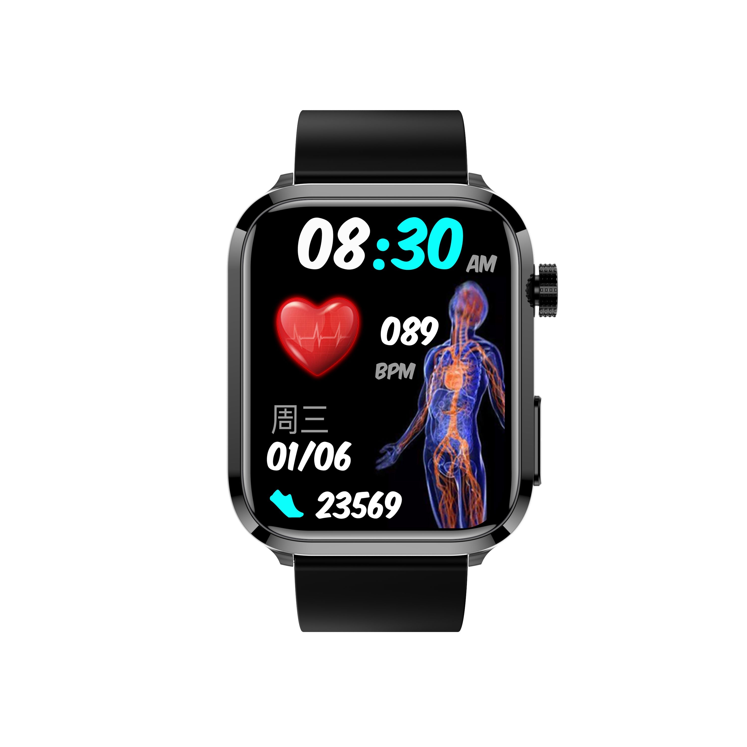 Avancerad hälsoövervakning smartwatch ECG2