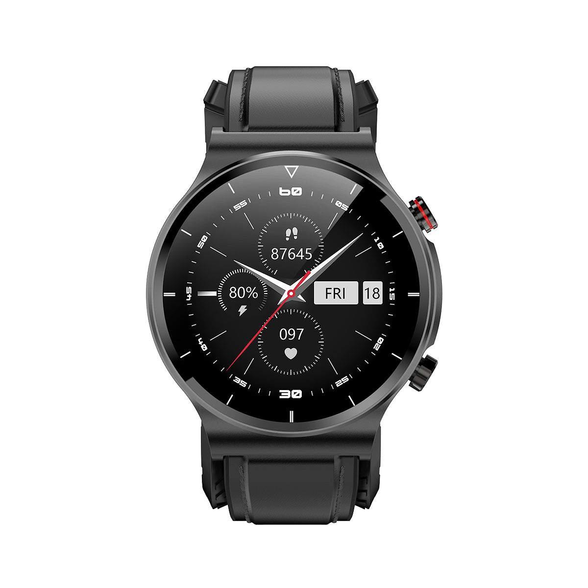 BP Doctor Pro 12 Tragbare Blutdruck-Smartwatch mit schwarzen Lederbändern