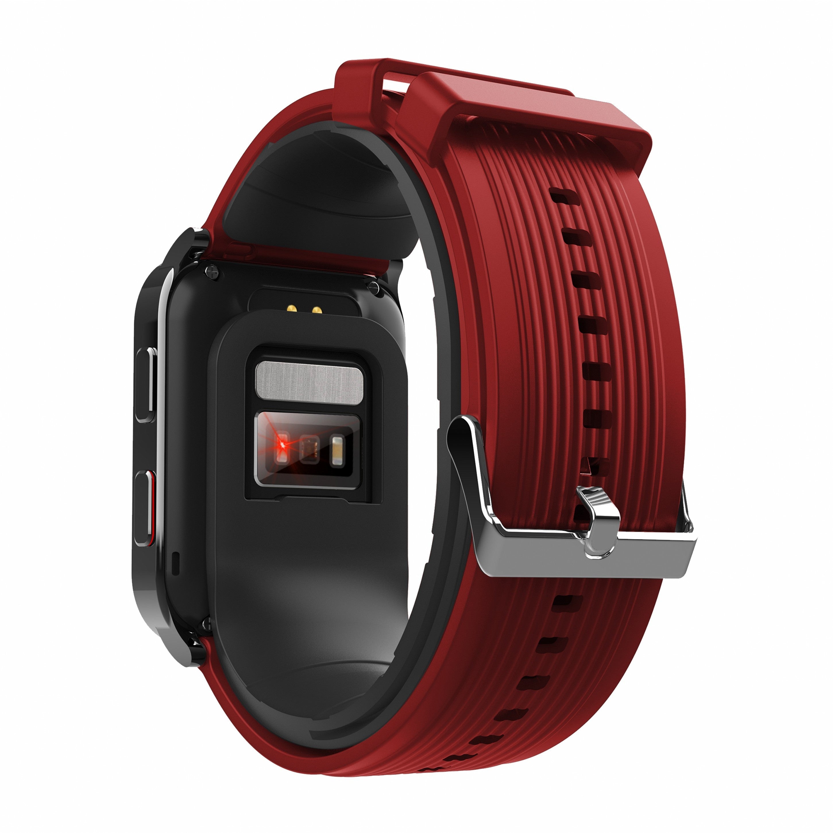 BP Doctor Med 7 Tragbare Blutdruckmessgerät-Smartwatch mit rotem TPU-Band